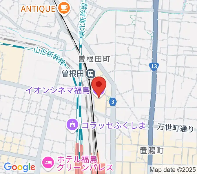 イオンシネマ福島の地図