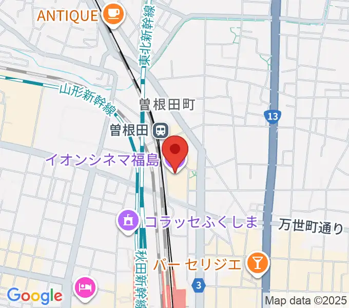 イオンシネマ福島の地図