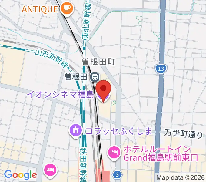 イオンシネマ福島の地図