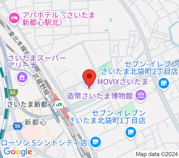 MOVIXさいたまの地図