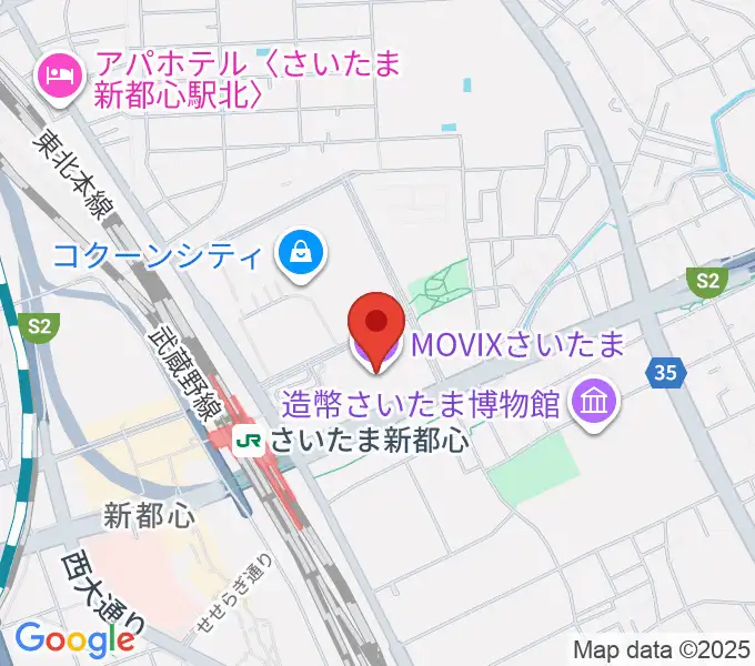 MOVIXさいたまの地図