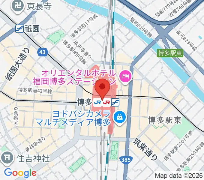 T・ジョイ博多の地図