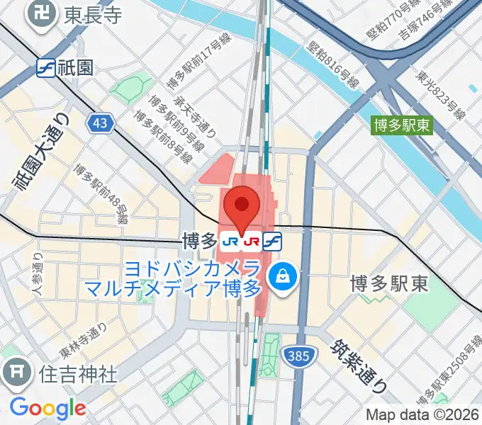 T・ジョイ博多の地図