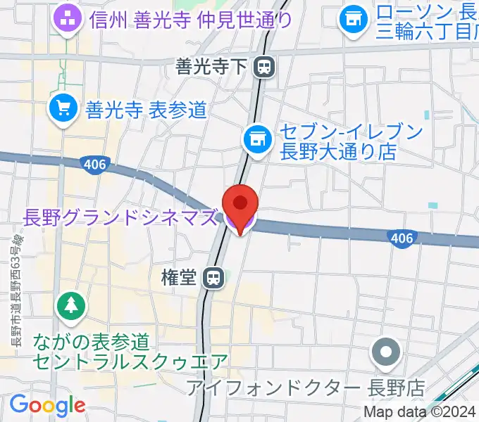 長野グランドシネマズの地図