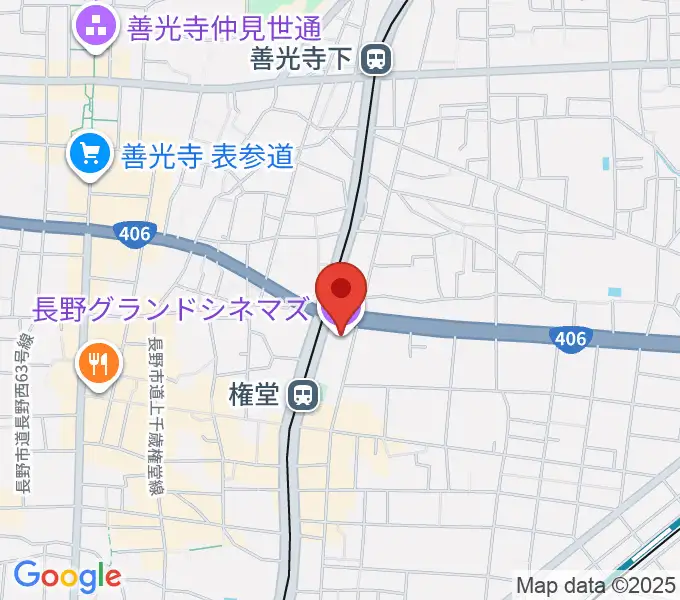 長野グランドシネマズの地図