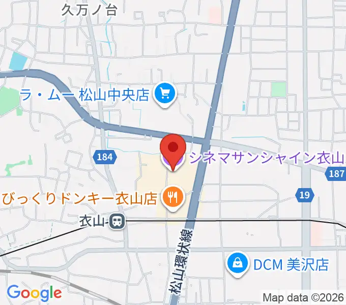 シネマサンシャイン衣山の地図