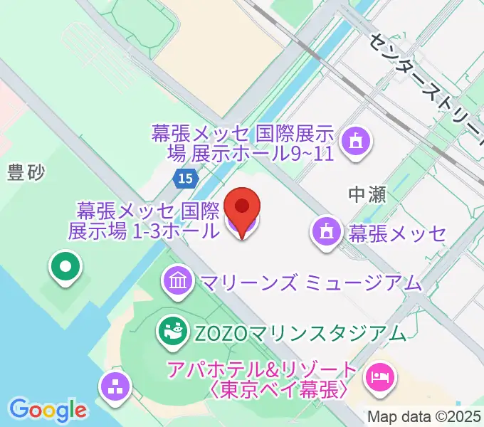 幕張メッセ 国際展示場1-8ホールの地図