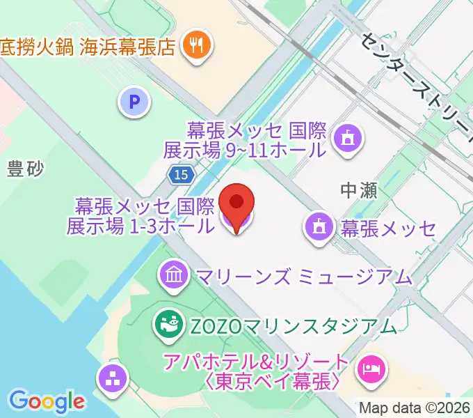 幕張メッセ 国際展示場1-8ホールの地図