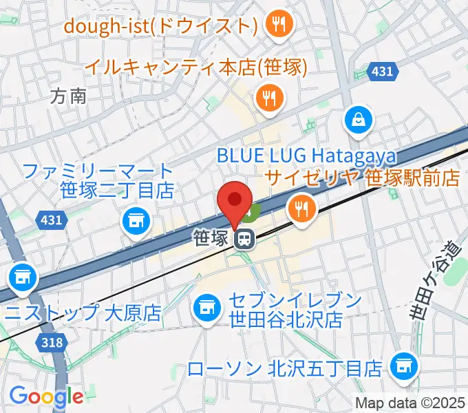 Carasawagi BARの地図
