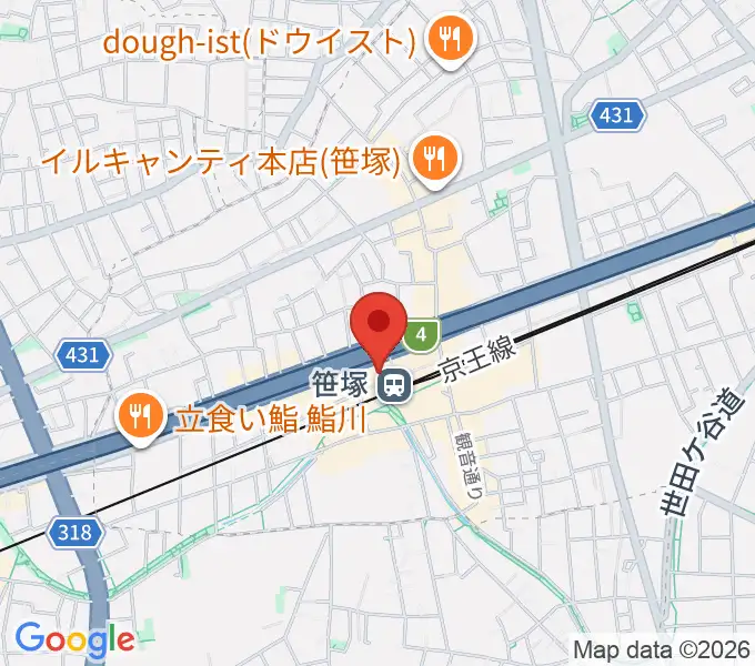 Carasawagi BARの地図