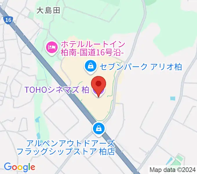 TOHOシネマズ柏の地図