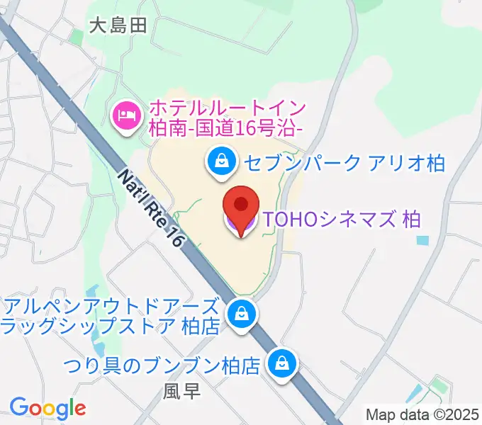 TOHOシネマズ柏の地図
