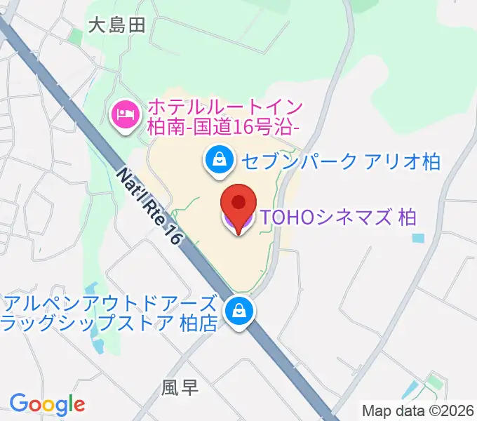 TOHOシネマズ柏の地図