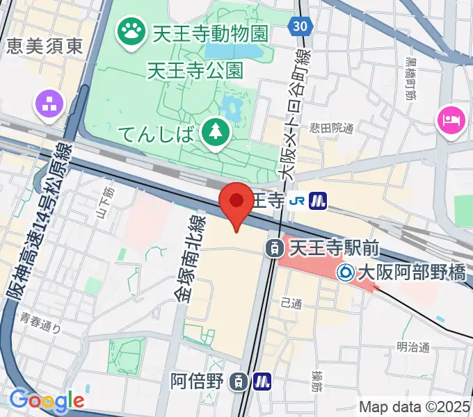 あべのアポロシネマの地図