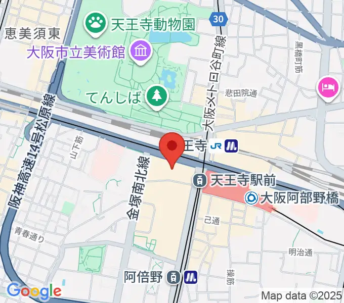 あべのアポロシネマの地図