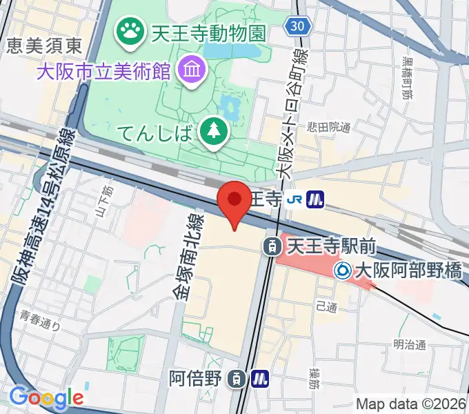 あべのアポロシネマの地図