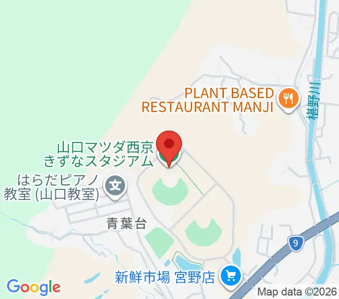 山口マツダ西京きずなスタジアムの地図