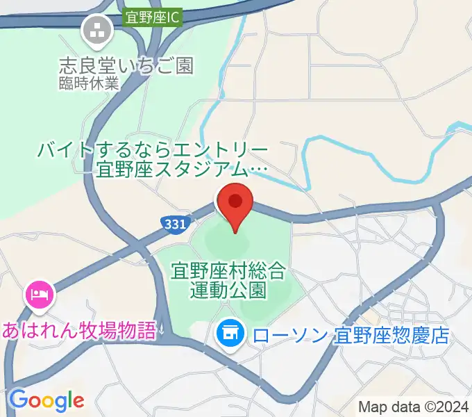 宜野座村野球場の地図