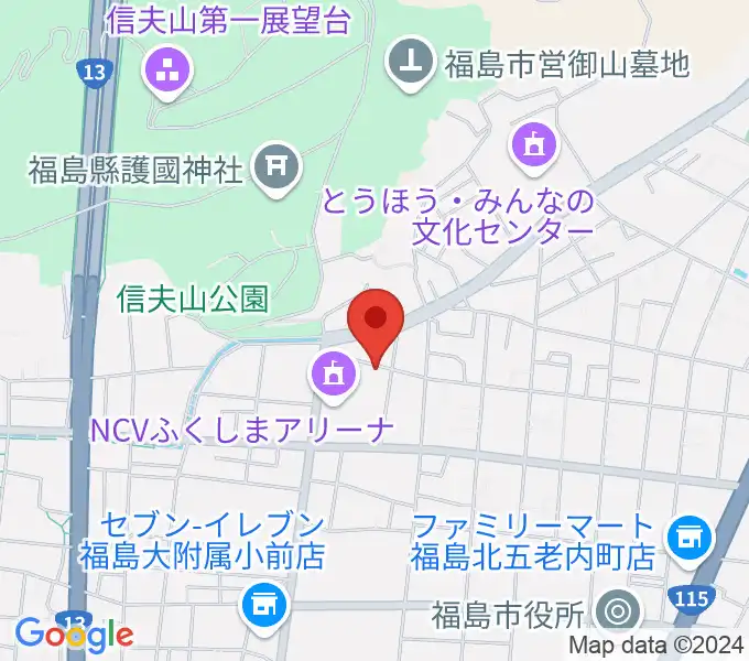 NCVふくしまアリーナの地図