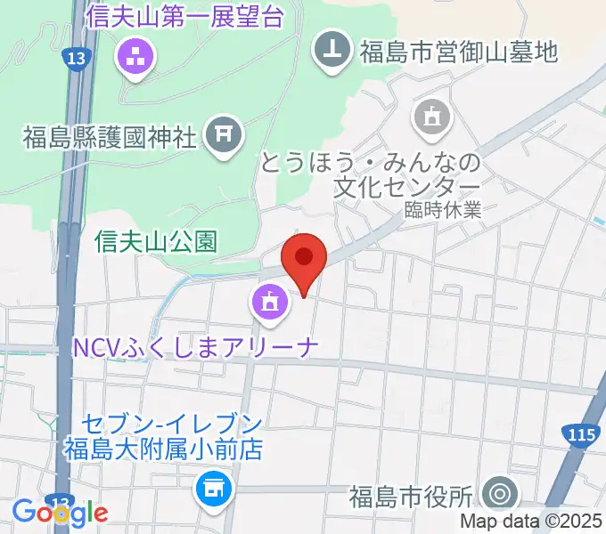 NCVふくしまアリーナの地図