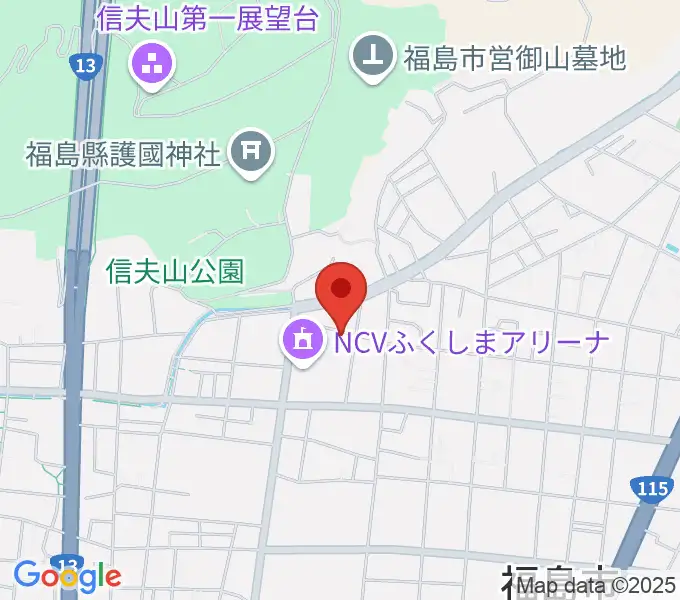 NCVふくしまアリーナの地図