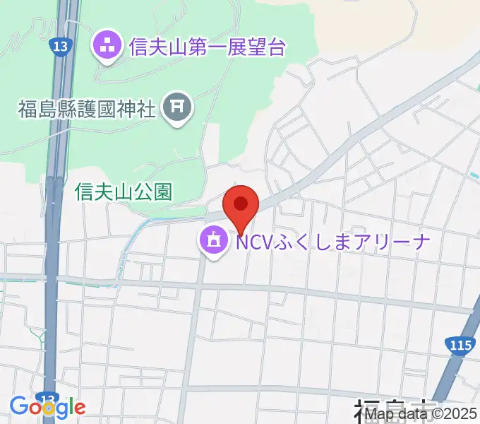 NCVふくしまアリーナの地図
