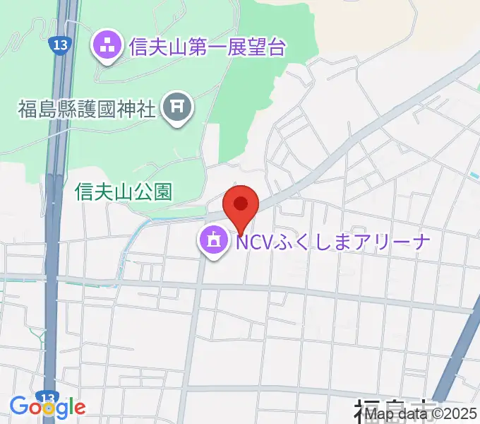 NCVふくしまアリーナの地図