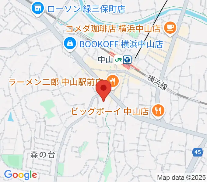 横浜市緑公会堂の地図