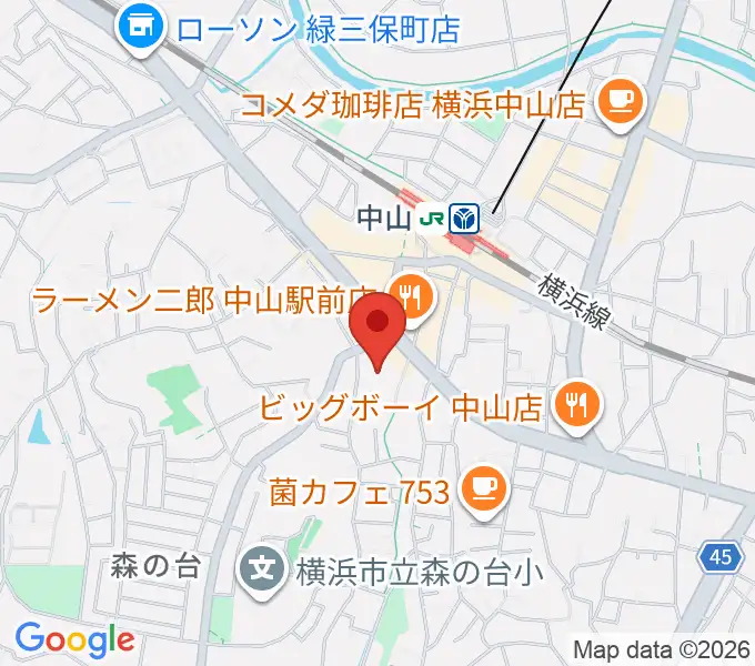 横浜市緑公会堂の地図