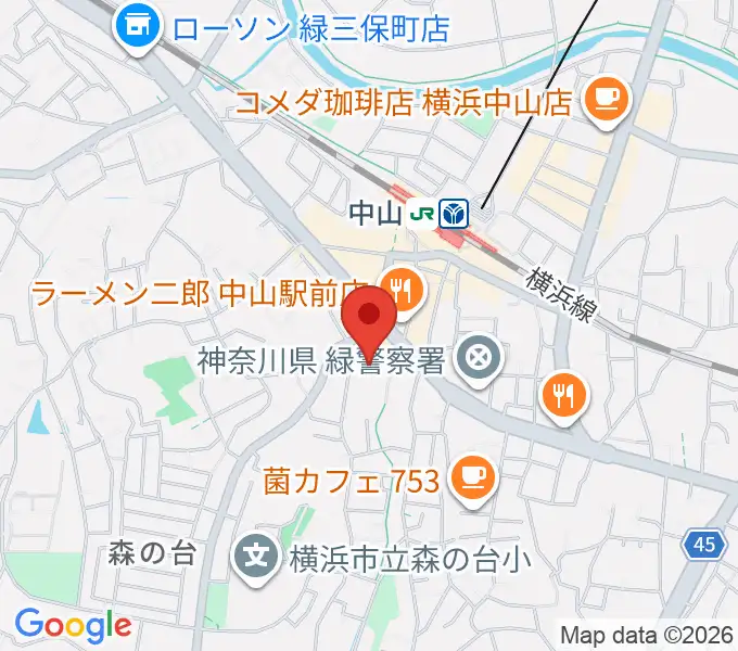 横浜市緑公会堂の地図