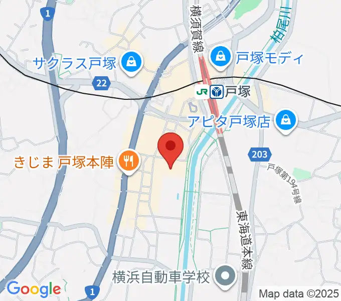 戸塚公会堂の地図
