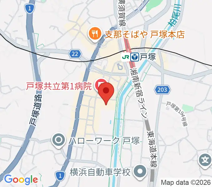 戸塚公会堂の地図