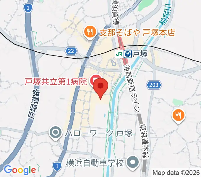 戸塚公会堂の地図