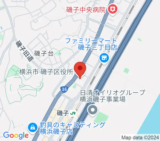 磯子公会堂の地図