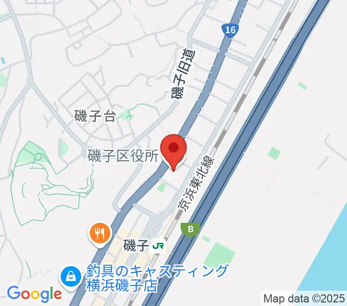 磯子公会堂の地図