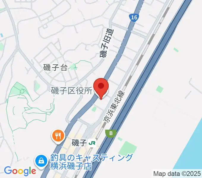 磯子公会堂の地図