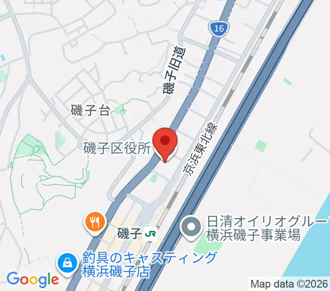 磯子公会堂の地図