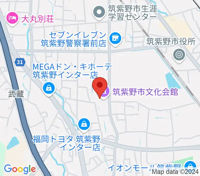 筑紫野市文化会館の地図