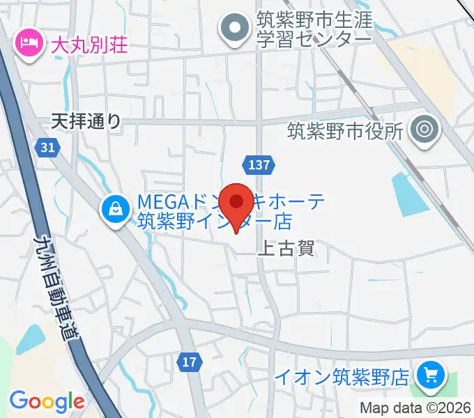 筑紫野市文化会館の地図