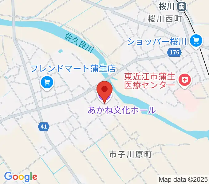 東近江市あかね文化ホールの地図