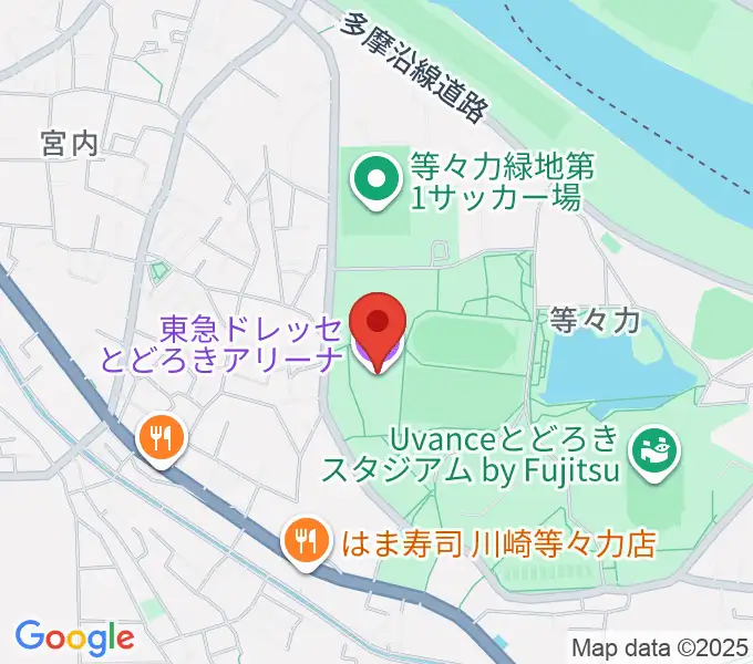 東急ドレッセとどろきアリーナの地図