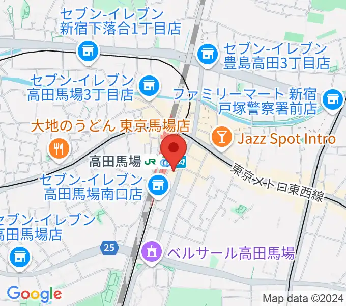 スタジオ音楽館 高田馬場駅前の地図