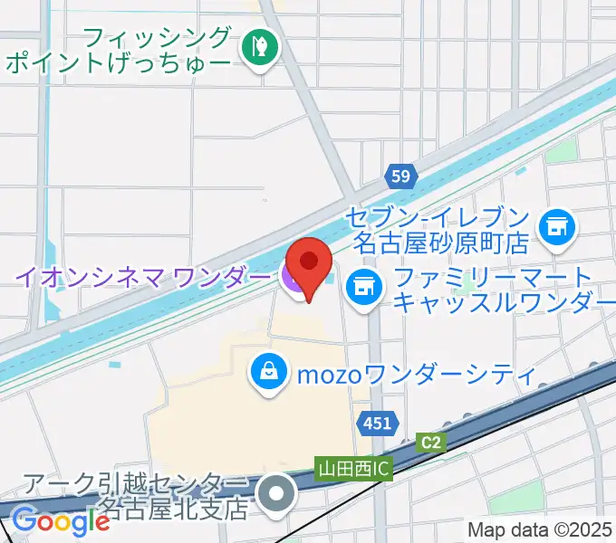 イオンシネマワンダーの地図