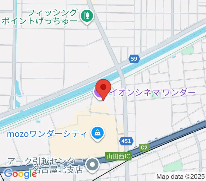 イオンシネマワンダーの地図