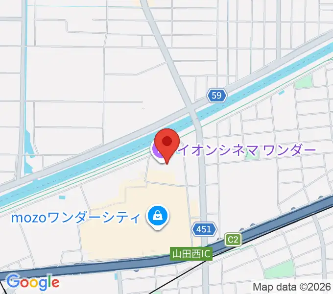 イオンシネマワンダーの地図