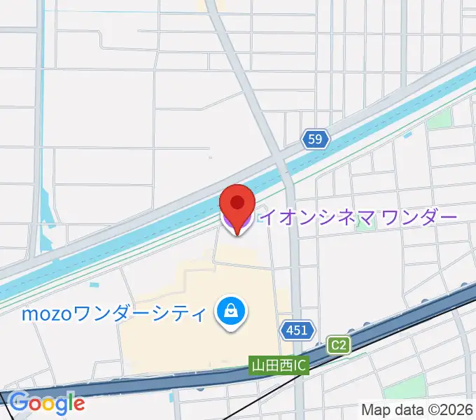イオンシネマワンダーの地図