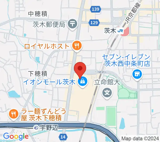 イオンシネマ茨木の地図