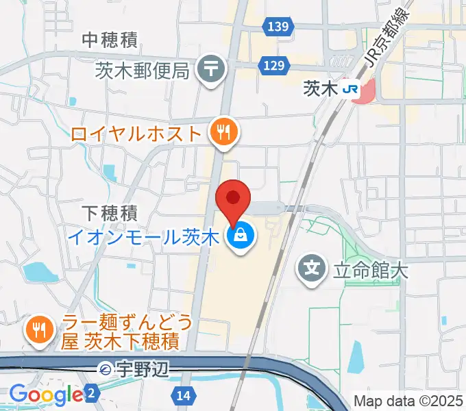 イオンシネマ茨木の地図