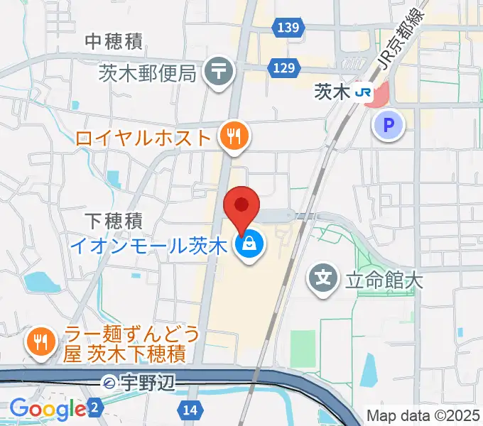 イオンシネマ茨木の地図