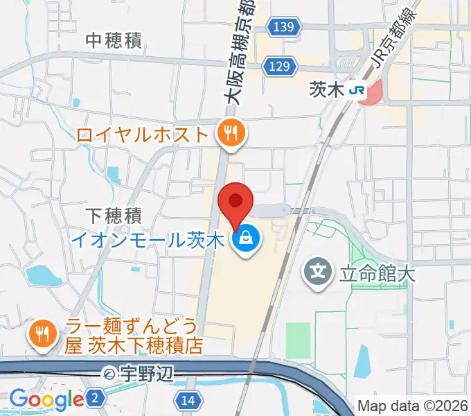 イオンシネマ茨木の地図